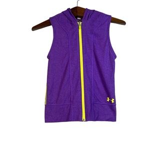 Under Armour Sleeveless Hoodie 1253334 Athletic Girls  Purple Vest Size S